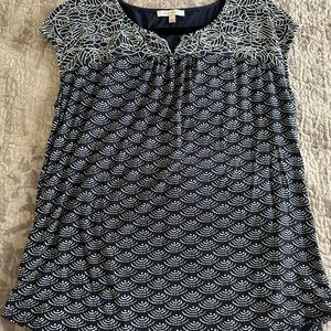 Skies are Blue Delila Embroidery Neckline Knit Top